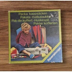 1973 Ravensburg Game Scandinavian Memory Packa Kappsacken Your Suitcase Vtg 70s